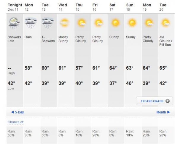 Any other Dec. Brides checking the weather? :  wedding 12112011