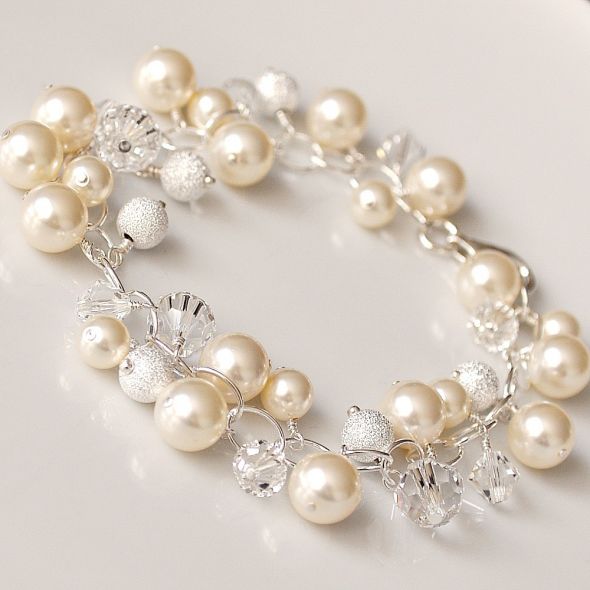 Show me your bracelets :-) : wedding bracelet Pearl And Crystal Bracelet