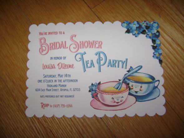 Tea Party Bridal Shower Questions wedding Invitation 007 