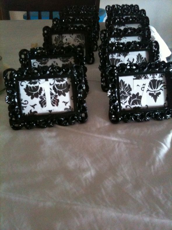 Damask Table Numbers wedding damask table numbers black white diy Table 