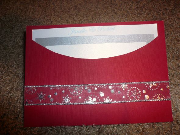 My DIY Winter Invitations wedding red white silver invitations P1020671