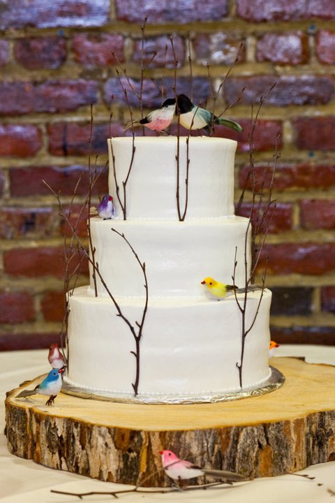 my rustic bird wedding cake wedding bird cake blue brown pink Facebookcake