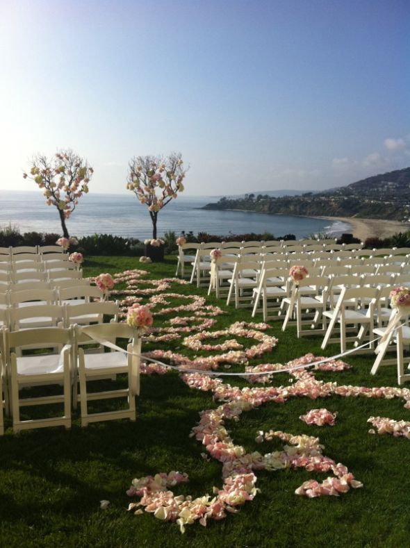 Gallery of the Day : wedding features 410514027 Manzanita tree, rose petals, and pew bouquet : wedding pink ceremony flowers 410514027