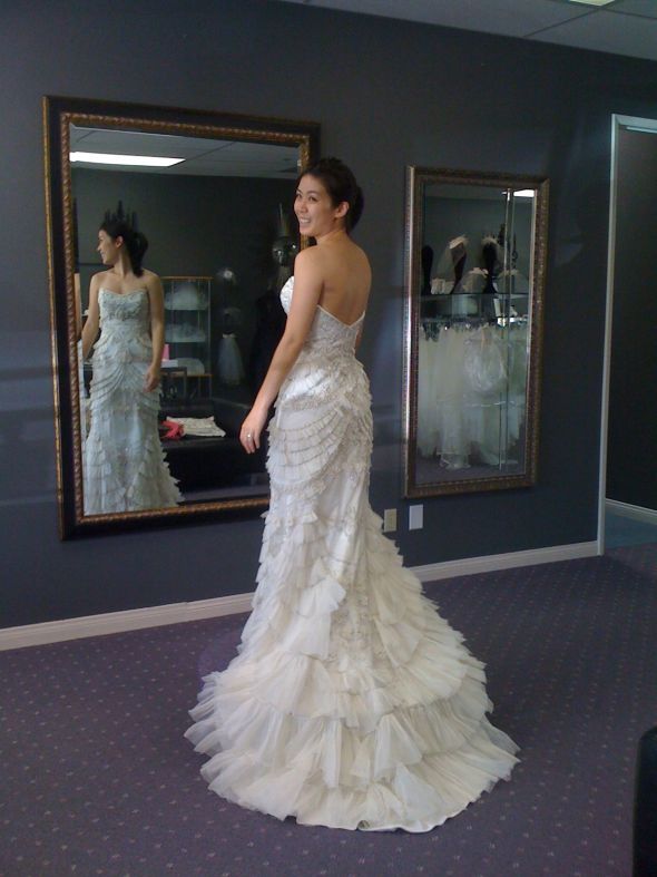 calling all Lazaro ladies! :  wedding dress lazaro veil Photo