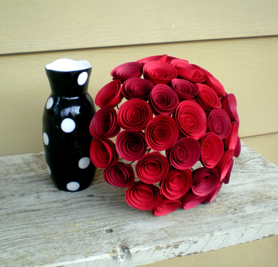 1 Red bridal bouquet available