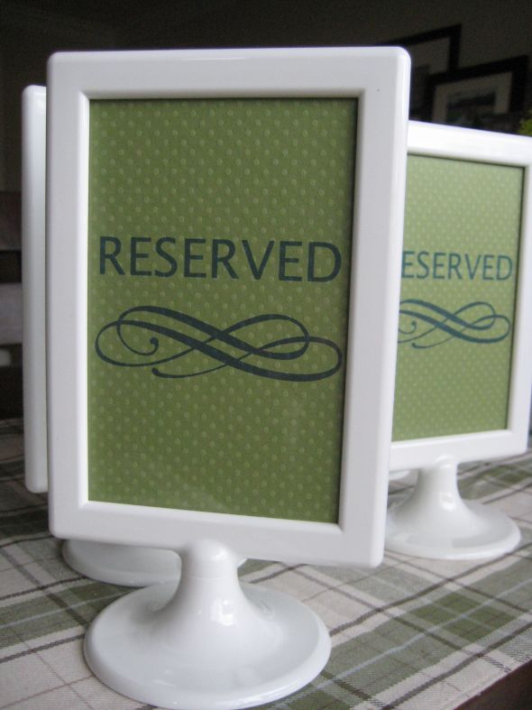 Simple and cheap Reserved Signs