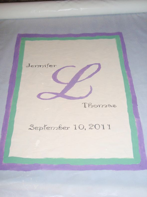 Personalized Aisle Runner wedding aisle runner green purple ceremony diy 