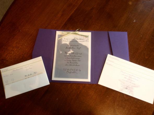 pocket wedding invitation purple perforated wedding invitations rsvp