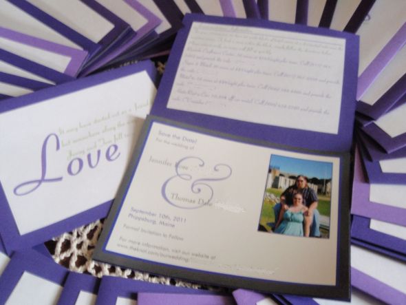 Our SavetheDate magnets wedding save the date purple ivory Edited Save