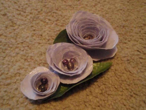 Paper Rose Corsages wedding paper roses green purple flowers diy Paper 
