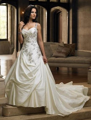 Why did you choose a dress with pick ups? :  wedding Dress Front