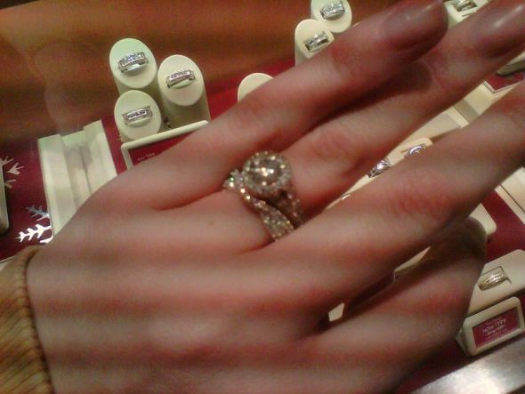 Can I see your split shank ering with band? :  wedding split shank Rings