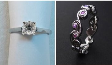 Would it be weird to have color gemstones in the wedding band but not the ering? : wedding Rings Swirly