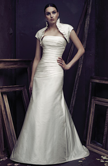 Paloma Blanca 4005 WITH bolero! $625 for the set! Size 10 LOOK :  wedding wedding paloma blanca paloma blanca bolero bolero natural ivory size 6 size 10 white dress 4005 Paloma Blanca Wedding Dress Primary