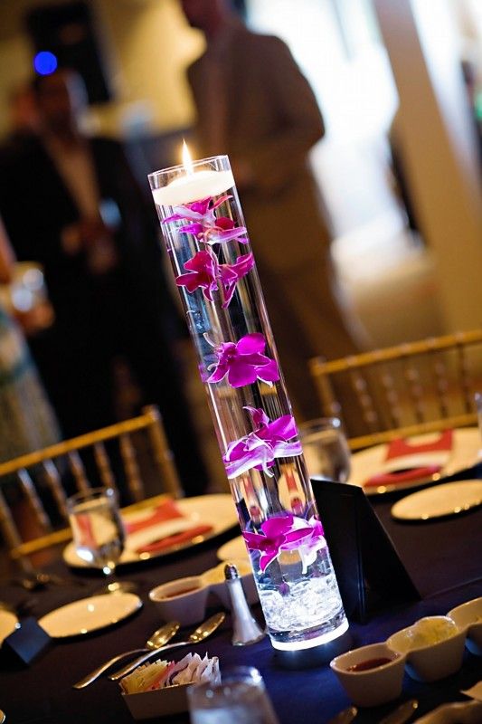 I had submerged orchids as my centerpiece I loved the look