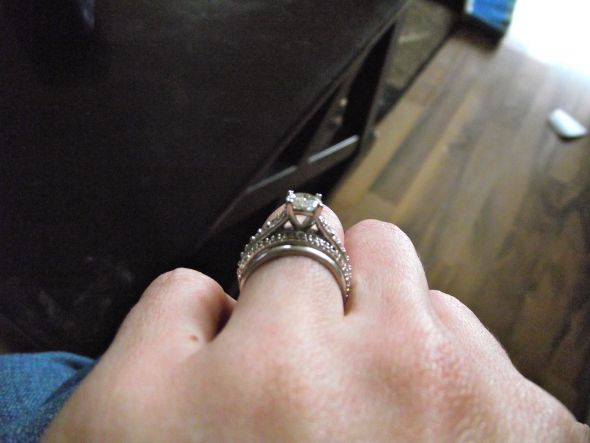 Moissanite, Moissanite! Show me your Moissanite! :  wedding moissanite forever brilliant charles and colvard danhov enhanced moissanite halo DSCF0540