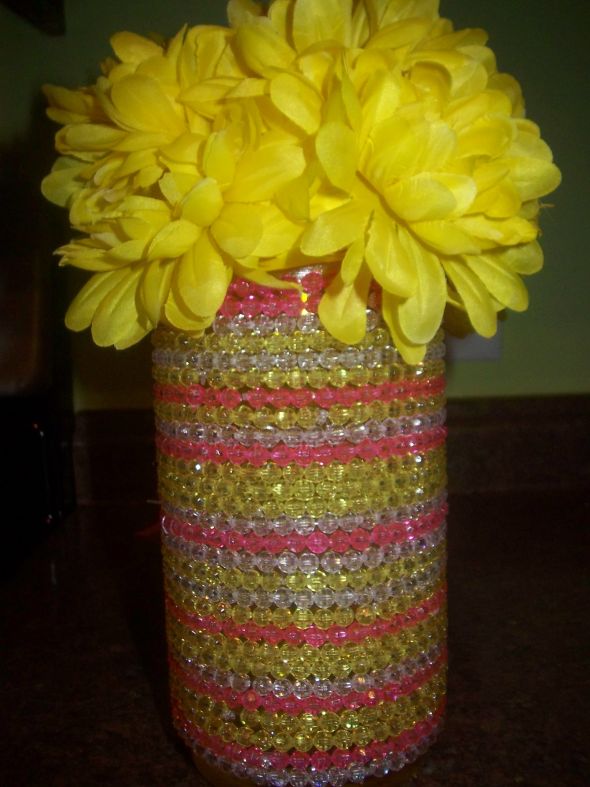 Beaded Head table Vases