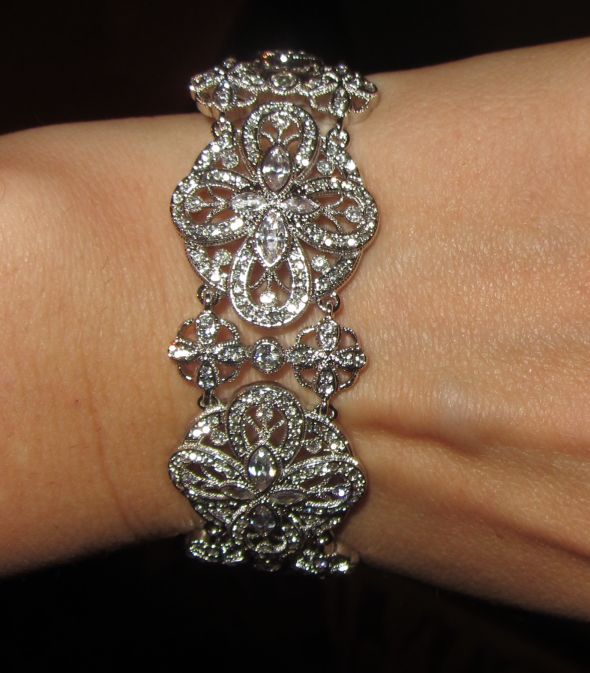 Nadri Propeller Design Bracelet and Carlee Sterling Silver Earrings :  wedding silver jewelry Bracelet