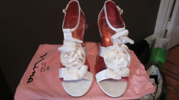 8.5 size Ivory Heel (Feminine & Flirty) :  wedding ivory shoes heels size 85 IMG 0997