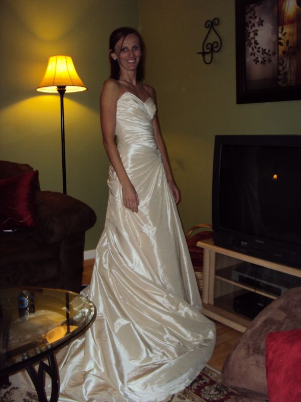 Very Elegant***HARD TO FIND***Maggie Sottero (with new pics!!) :  wedding gold white ivory inspiration ceremony dress reception Wedding Dress 002