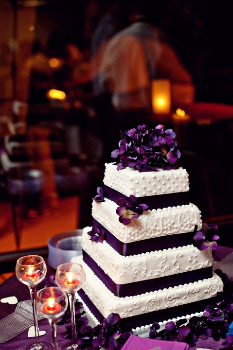 Our wedding cake! :  wedding purple cake reception Cake
