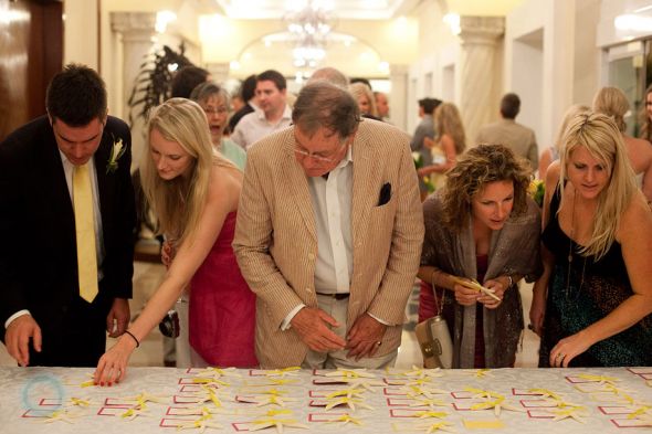 Incorporating photos at reception/ceremony- Need Ideas! :  wedding pictures decor reception photos Guestslookingatphotos1