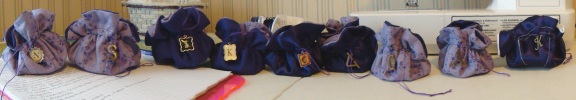 BM Jewelry Pouches (With tutorial) :  wedding drawstring pouch diy jewelry bag purple bridesmaids jewelry Finished Jewelry Pouches 2