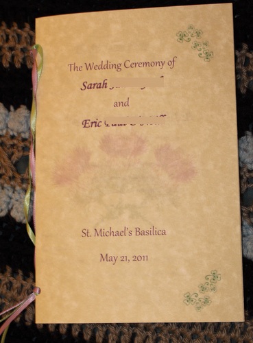 Ceremony Programs wedding catholic mass ceremony programs green purple 