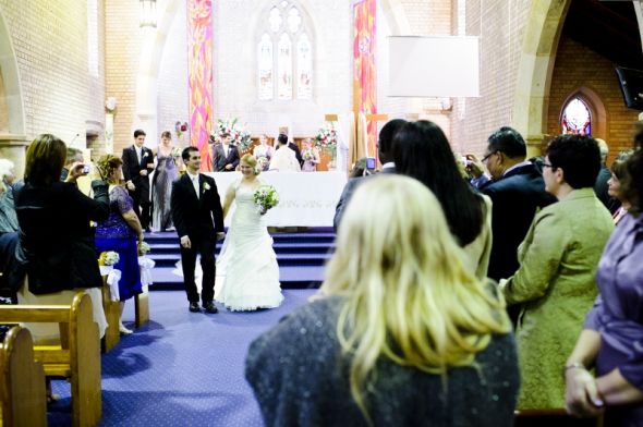 Walking back down the aisle with your new husband/wife :  wedding AJ Wedding 281 800x532