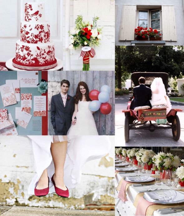 Red and Gray Silver Wedding wedding wedding colors scheme red gray summer
