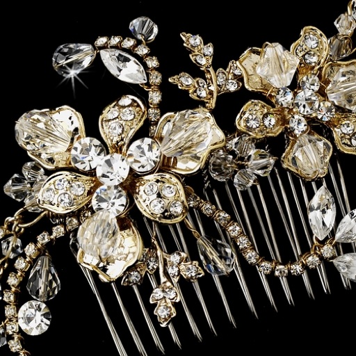 Accessory Addiction!!!  What's Your Wedding Day Addiction? :  wedding hair piece hair comb accessory bridal gold allyson james wedding Haircomb2