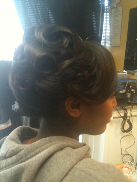 I Had My Wedding Hair and Makeup Trial!! What do you think? :  wedding hairstyle black haircare wedding hair updo mermaid dress Photo