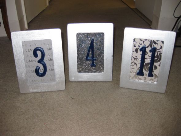 Table numbers silver navy wedding table numbers reception decor navy 