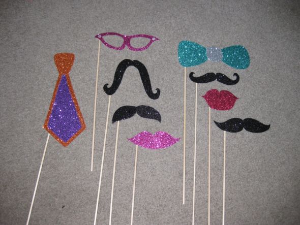 I have DIY photo booth props for sale One of the mustaches feels like it is