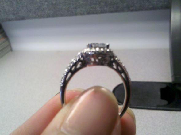 Show me your halos...from the side!! :  wedding halo setting side profile Ring4