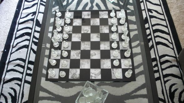 What gives your home personality? :  wedding Chess Set Over Zebra Rug