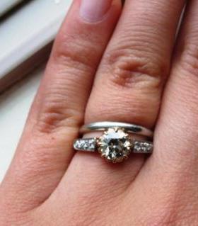 How does your ring compare to your mother's? :  wedding family ring engagement wedding band mom Eringandweddingband GAP