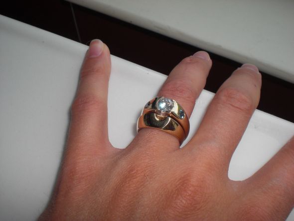 Bee's with curved wedding bands of any kind :  wedding curved band chevron band wedding bands CIMG2478