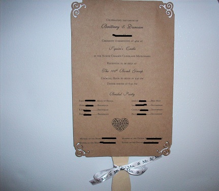 DIY Program fans; Ribbon or no? : wedding diy fan hand fan program wedding program wedding fan ribbon FanFinalcensor
