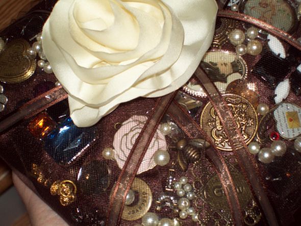 Vintage brooch encrusted ring bearer pillows : wedding ringbearer pillow brooch vintage brown ivory ceremony 042