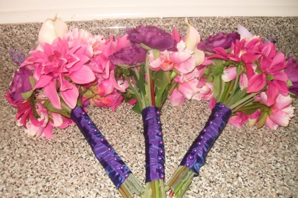 MY DIY BOUQUETS****PIC HEAVY*** :  wedding bouquet bride flowers bridesmaid boutineer SDC12286