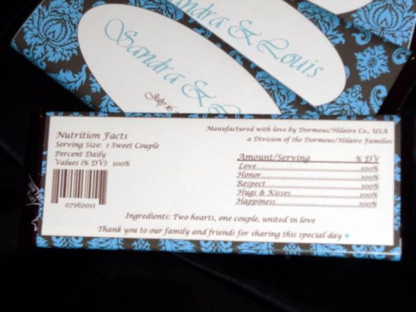 Damask Hershey Bar Labels wedding candy buffet damask tiffany blue and 