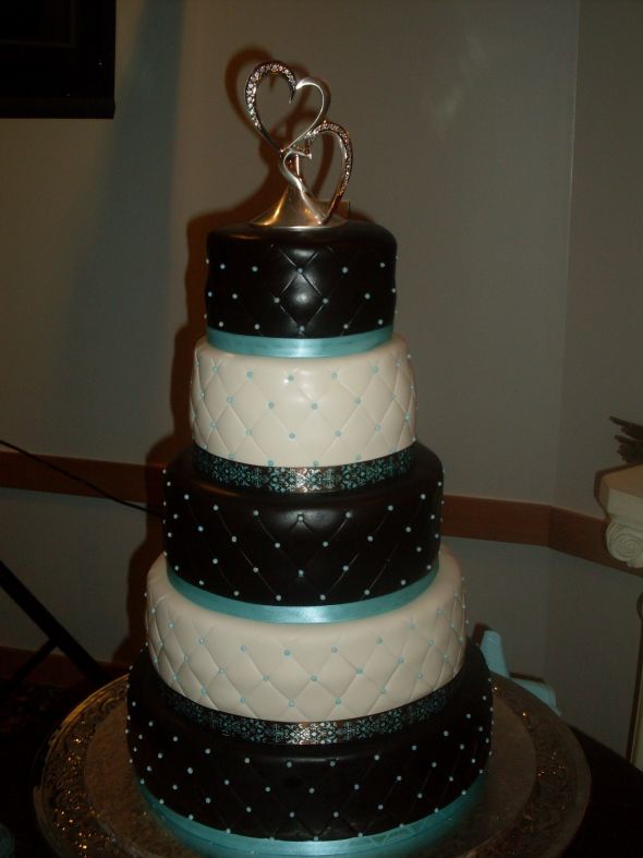 My DIY Wedding Cake wedding tiffany blue chocolate brown cake blue brown 
