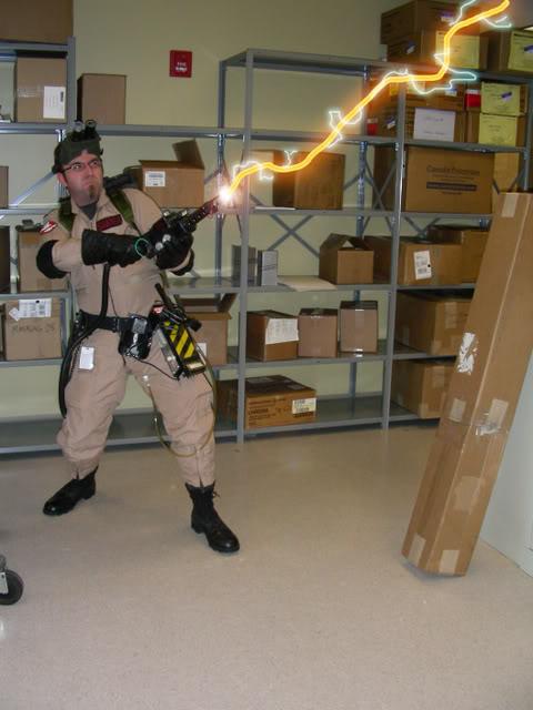 So far I am the only person at work dressed in a halloween costume... :  wedding Ghostbuster