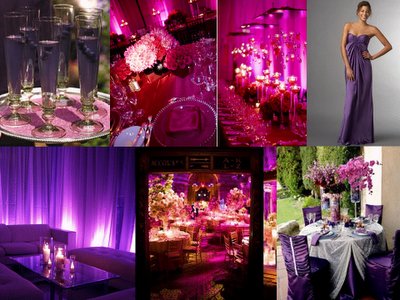 pink and purple wedding centerpieces