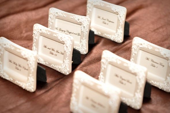 Ivory Place Card Frames : wedding ivory reception 3 0476