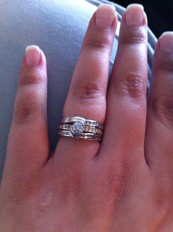 Show me your mixed metals wedding set! :  wedding engagement ring wedding band rose white yellow gold metals Ring Two