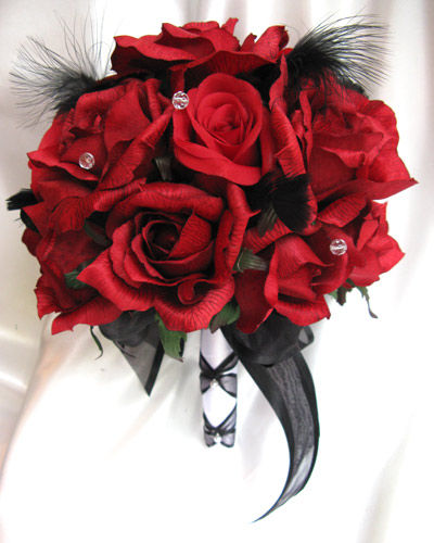FOR SALE RED ROSE BRIDAL BOUQUET wedding red bouquet flowers Bouquet