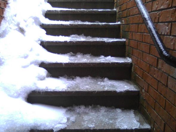 You East Coast folks are a bunch of weenies ;) :  wedding Icystairs