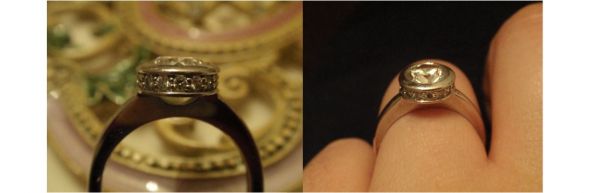 Any bees with bezel set rings? : wedding bezel peridot ring Side View Mash